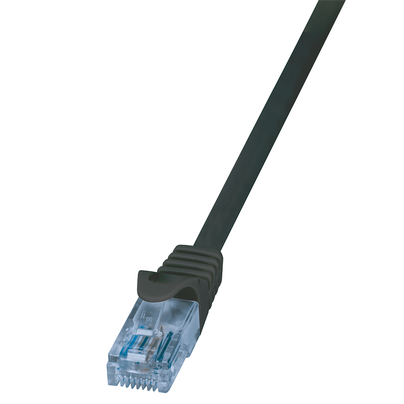 Econline Cat.6A U/UTP patch cable, black, 0.5 m