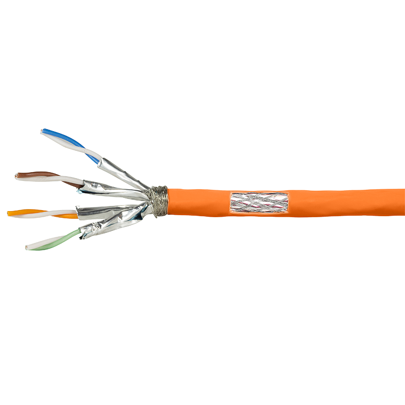 PrimeLine Cat.7 S/FTP installation cable, orange, 100 m