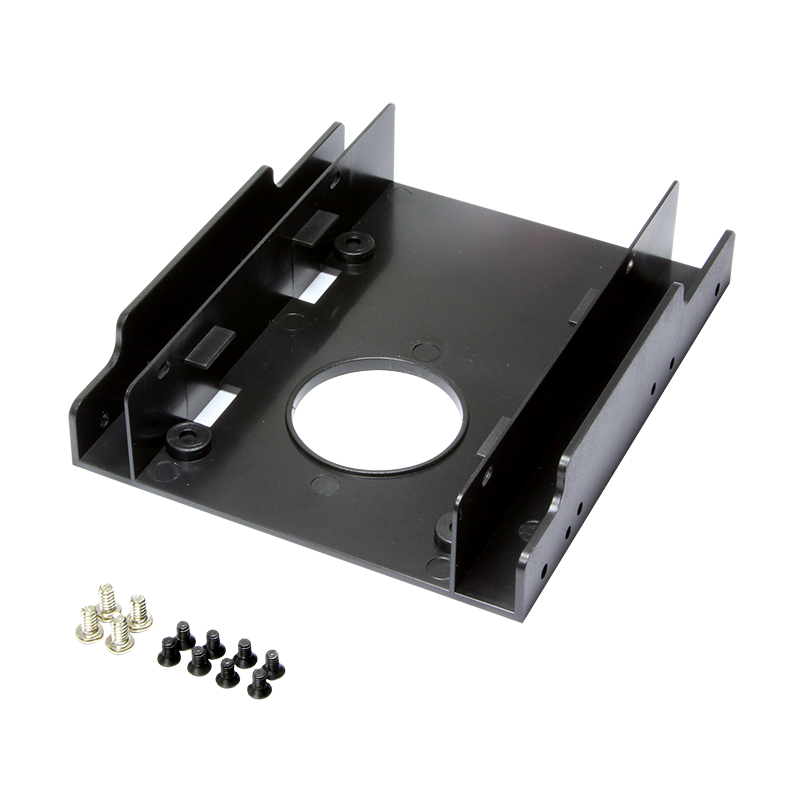 Plastic 2.5-inch to 3.5-inch hard drive mounting bracket — 1