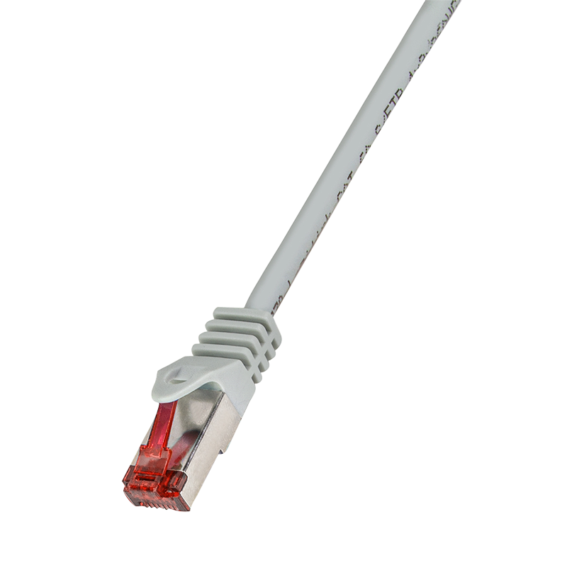 Cat.6 S/FTP RJ45 patch cable, grey, 0.25 m — 1