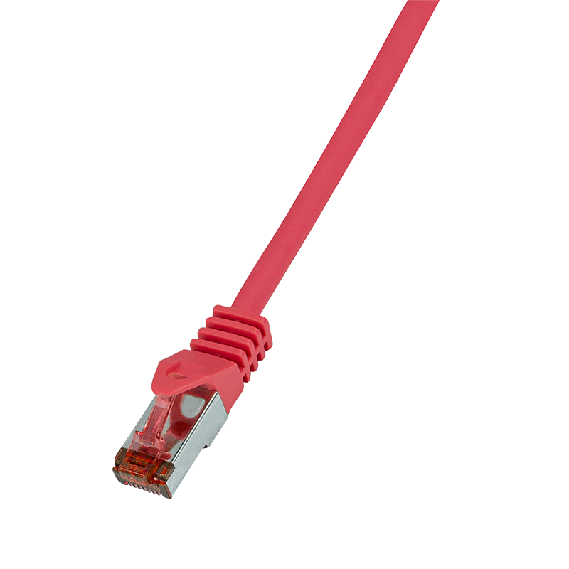 Cat.6 S/FTP RJ45 patch cable, pink, 0.25 m