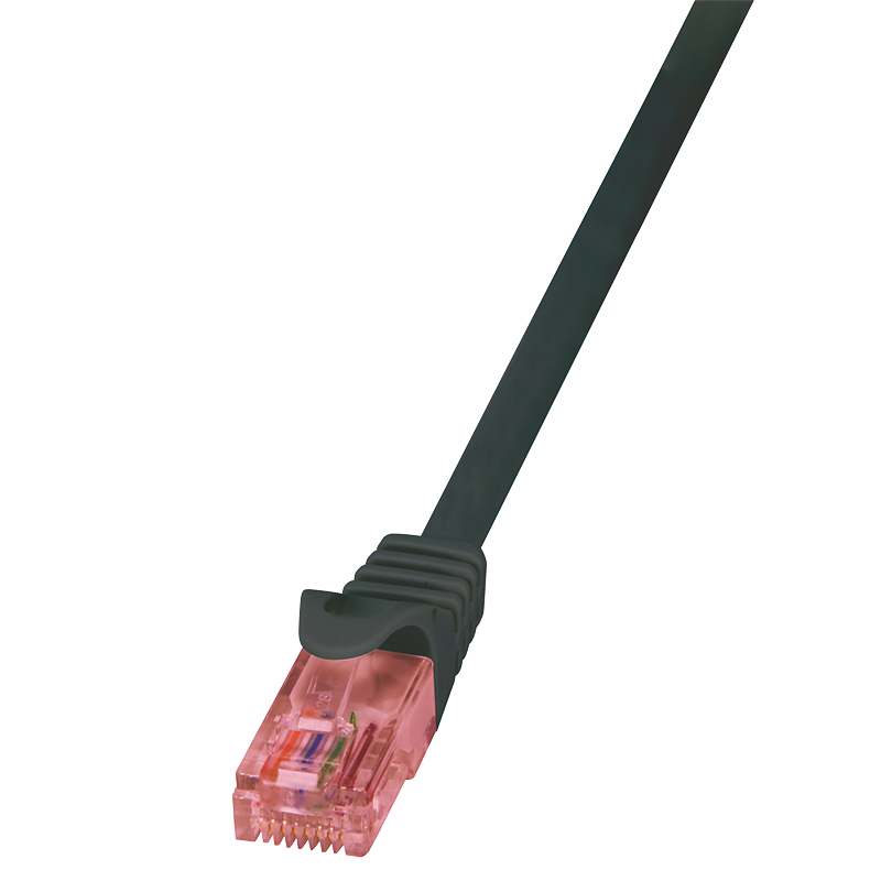 Cat.6 U/UTP patch cable, black, 3 m