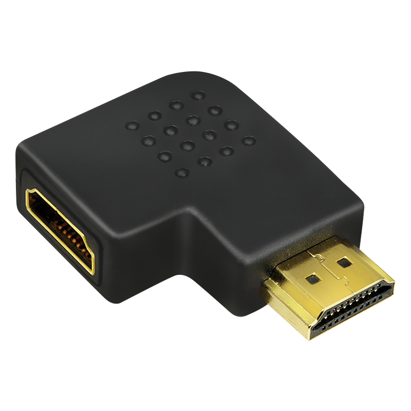 Adapter HDMI-A męski do HDMI-A żeński, płaski, kątowy 90° — 1