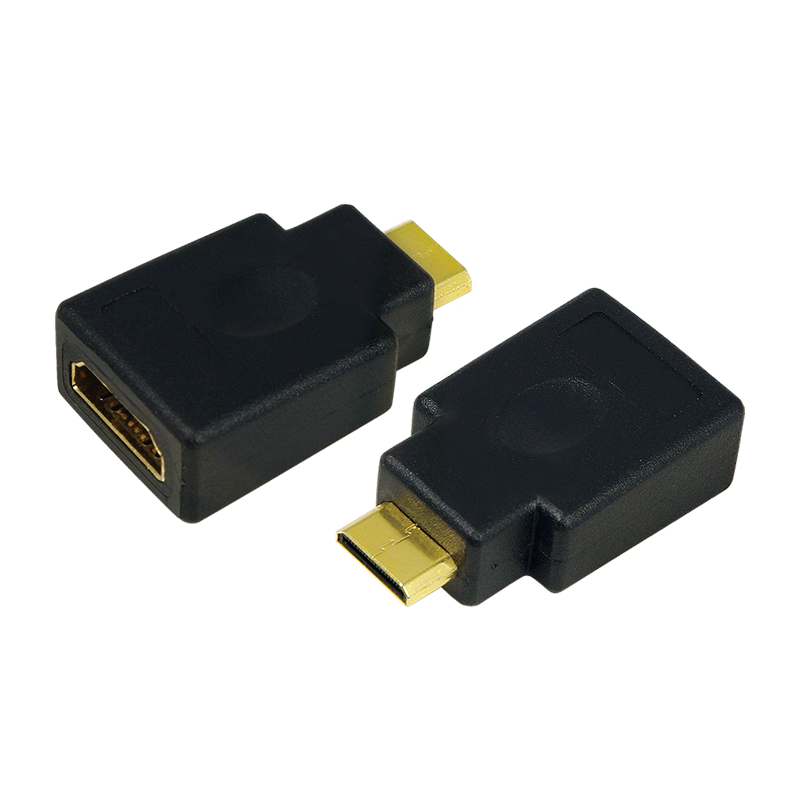 Mini-C male to HDMI-A female adapter, 4K/30 Hz, black