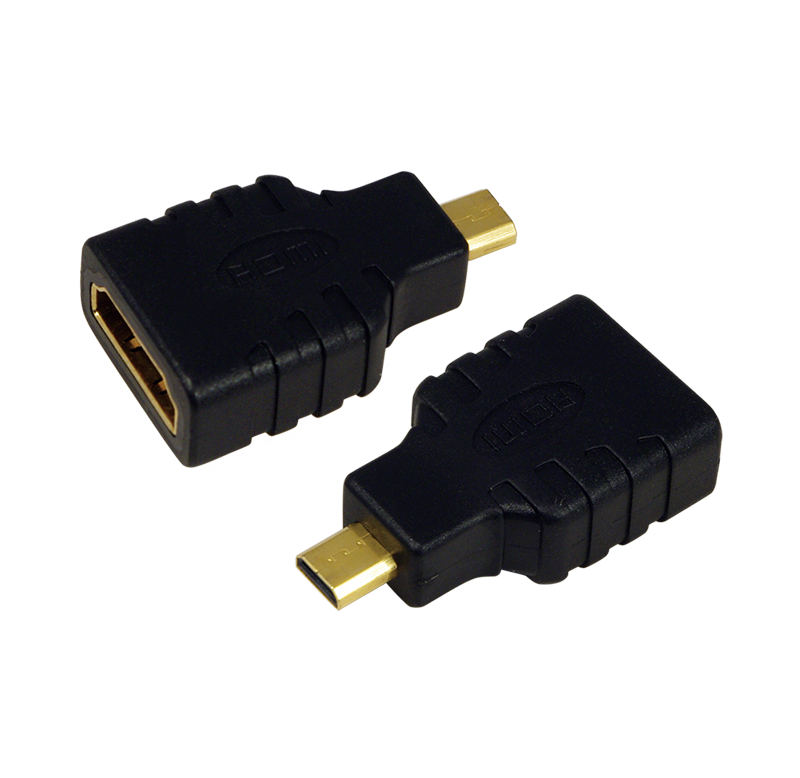 Micro-D male to HDMI-A female adapter, 4K/30 Hz, black