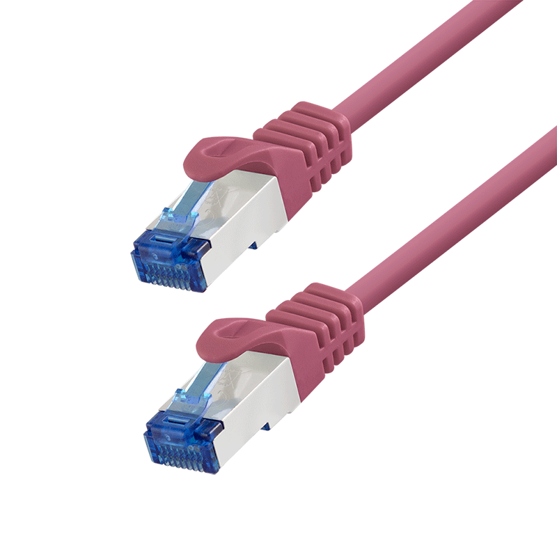 PrimeLine Cat.6A S/FTP patch cable, pink, 2 m