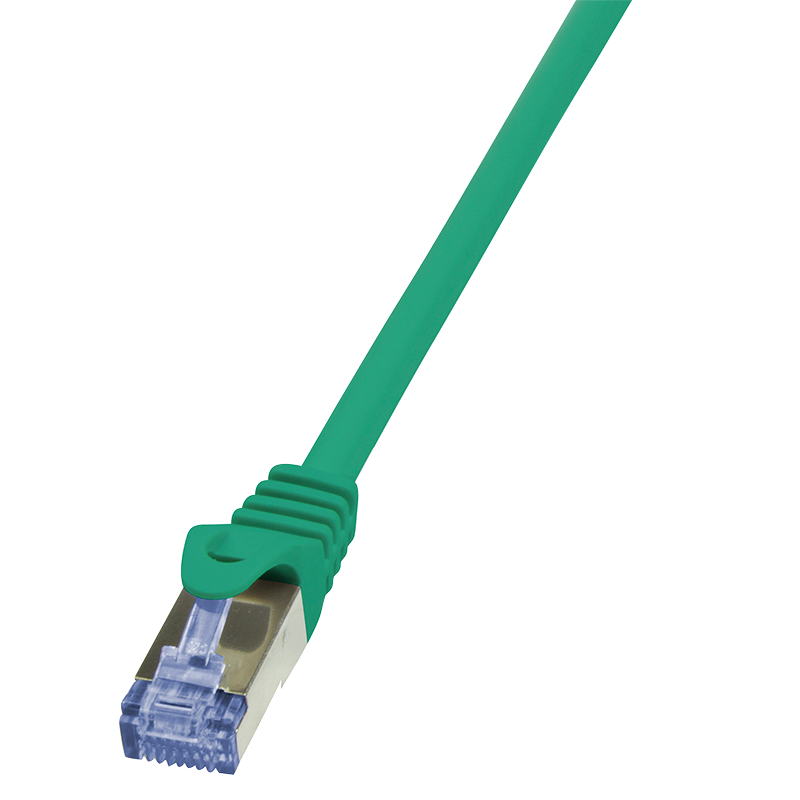 Cat.6A S/FTP RJ45 patch cable, green, 7.5 m