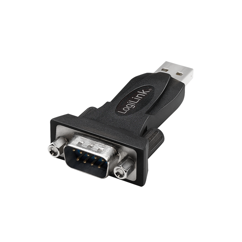 Adapter USB 2.0 USB-A męski do DB9 męski RS232, czarny