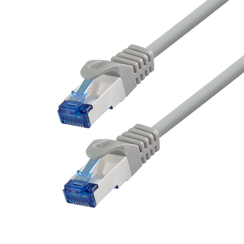 Cat.6A S/FTP RJ45 patch cable, grey, 40 m