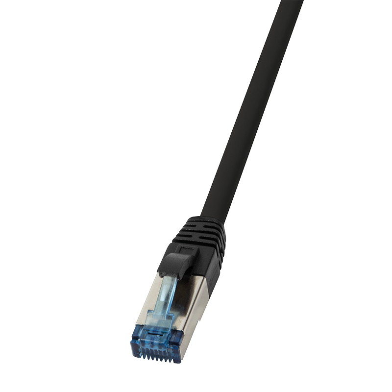 PUR Cat.6A S/FTP patch cable, black, 50 m