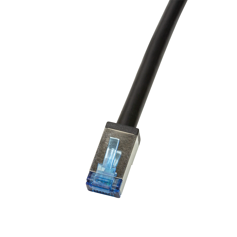 Outdoor Cat.6A S/FTP patch cable, black, 10 m