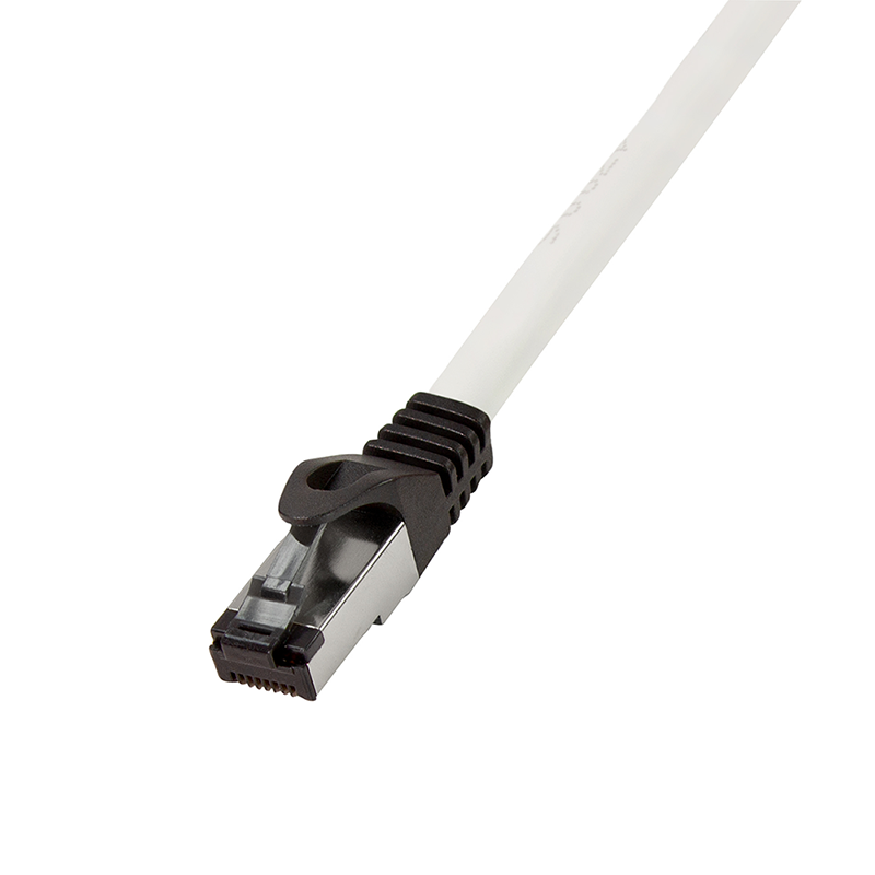 Shielded Cat.8.1 S/FTP round patch cable, grey, 20 m — 1
