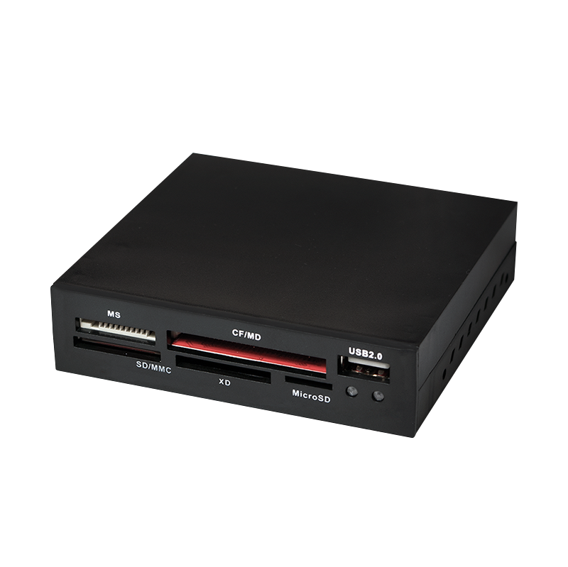 Wewnętrzny czytnik kart USB 2.0 do zatoki 3,5 cala, czarny