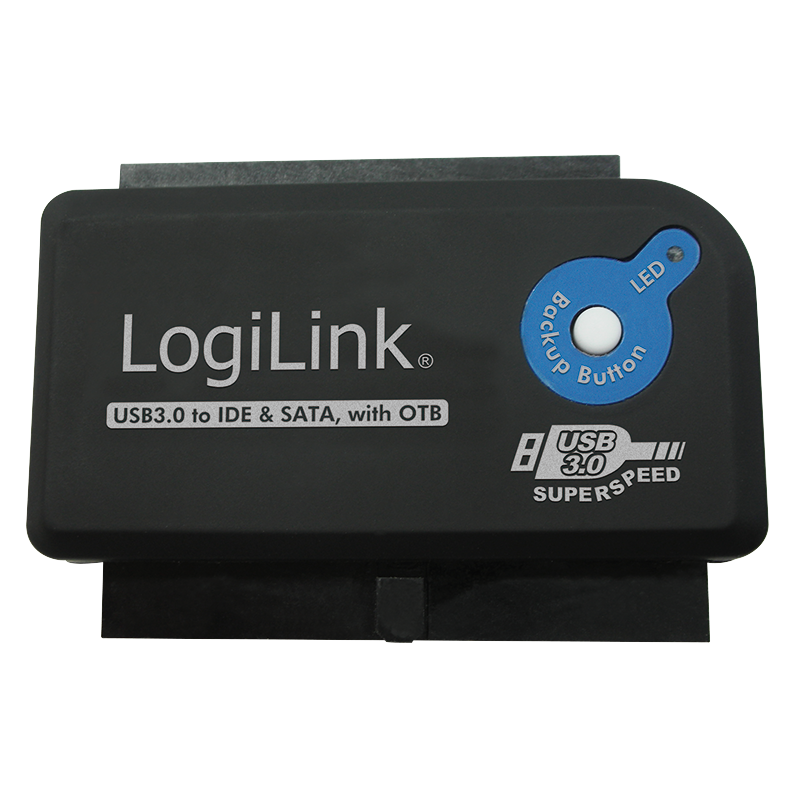 USB 3.0 to IDE and SATA adapter with OTB function — 1