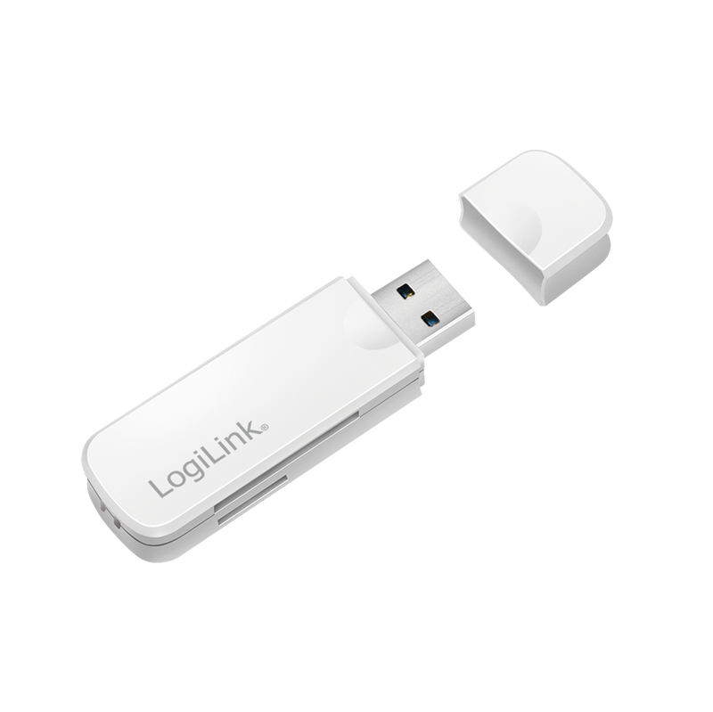Biały czytnik kart USB 3.0 do SD i microSD