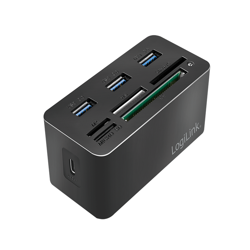 Mini stacja dokująca USB 3.2 Gen1, 8 portów, czarna