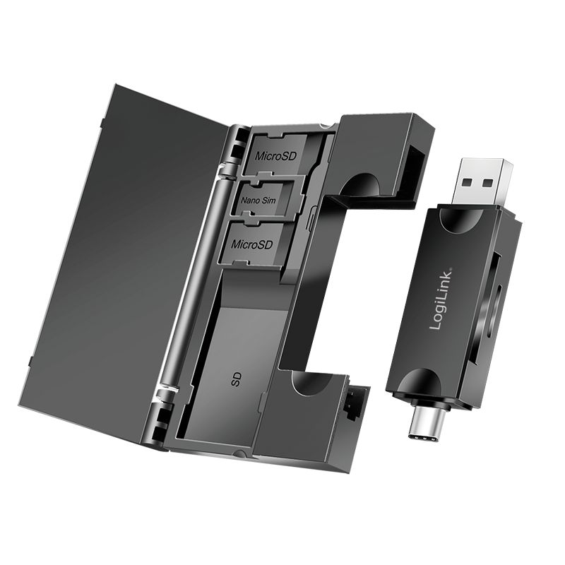 Czytnik kart USB 3.2 Gen1 SD i microSD ze schowkiem na karty