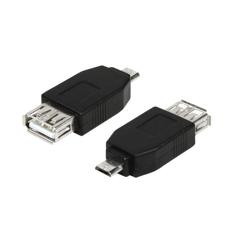 Adapter USB 2.0 Micro-USB męski do USB-A żeńskiego, czarny
