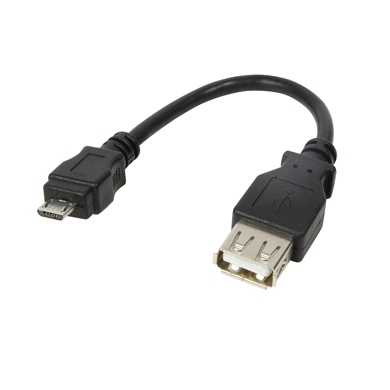 Adapter USB 2.0 Micro-USB męski do USB-A żeńskiego, 0,1 m