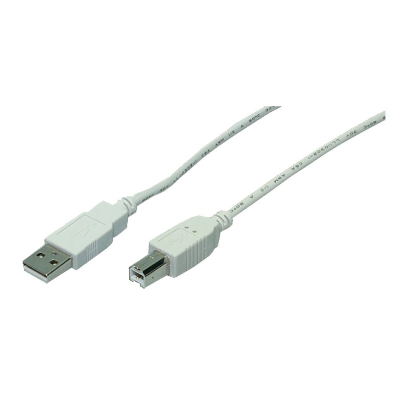 Kabel USB 2.0 USB-A męski do USB-B męski, szary, 2 m