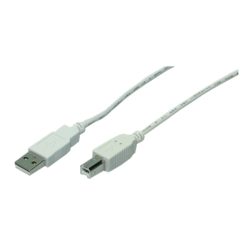 Kabel USB 2.0 USB-A męski do USB-B męski, szary, 3 m