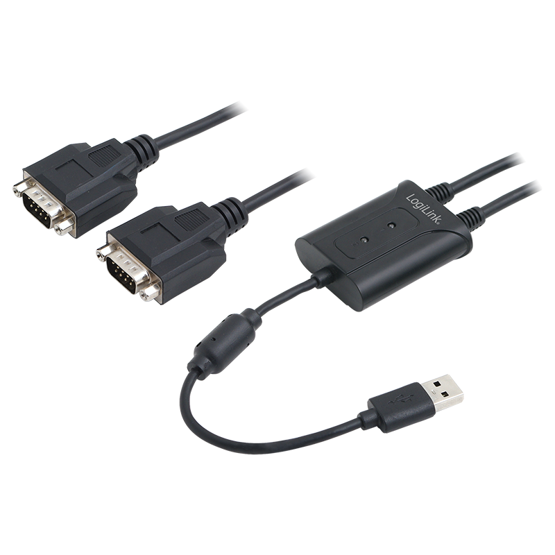 Adapter USB-A do 2× DB9 RS232, 1,5 m — 1