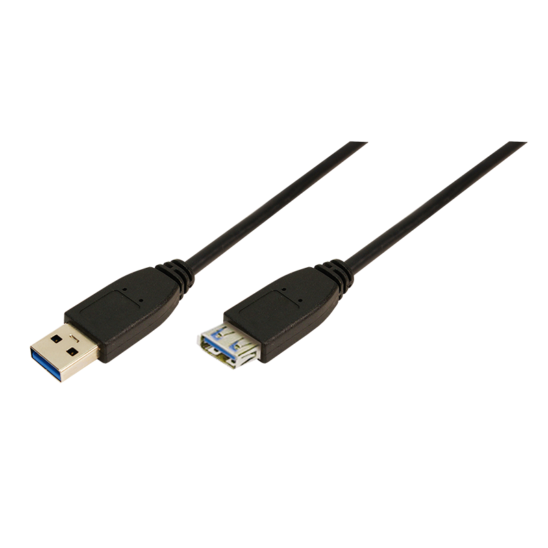 Przedłużacz USB 3.0 USB-A męski–USB-A żeński, czarny, 2 m — 1