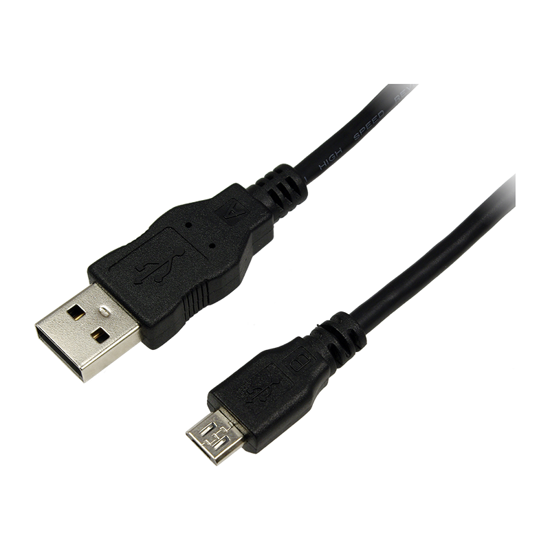 Kabel USB 2.0 USB-A męski do Micro-USB męski, czarny, 3 m