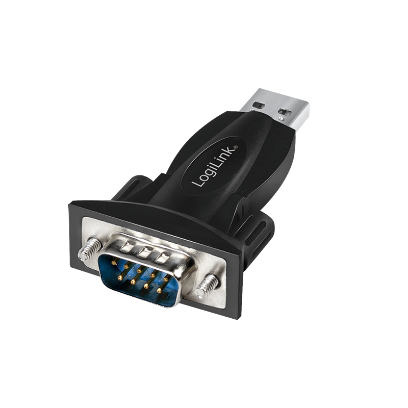 Adapter USB 2.0 USB-A męski do DB9 (RS232) męski, czarno-szary