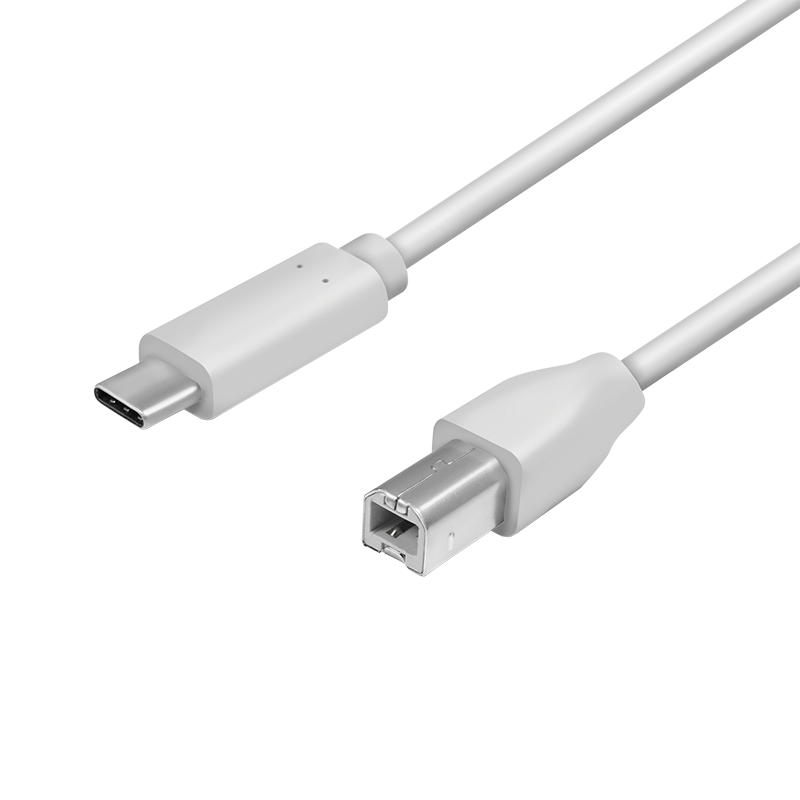 USB 2.0 Type-C cable, C/M to B/M, grey, 1 m — 1