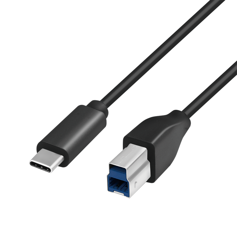 Kabel USB 3.2 Gen1 typu C, C/wtyk – B/wtyk, czarny, 2 m — 1