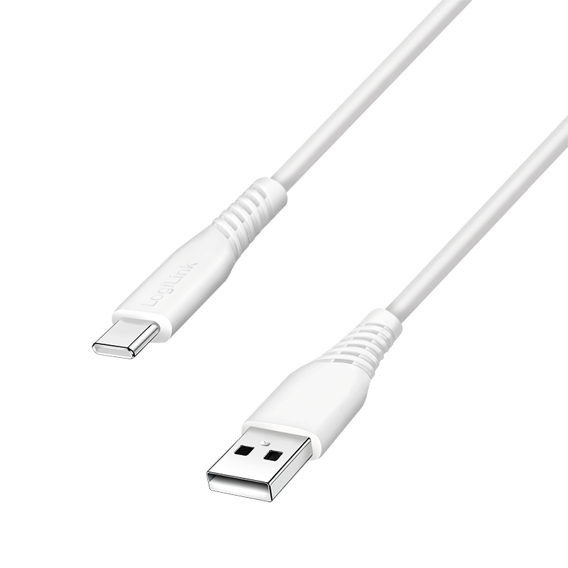 Kabel USB 2.0 Type-C, wtyk C–wtyk A, 480 Mbps, 15W, biały, 2 m
