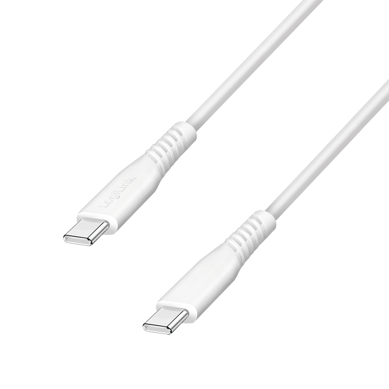 USB 2.0 Type-C cable, C/M to C/M, 480 Mbps, 60W, white, 3 m