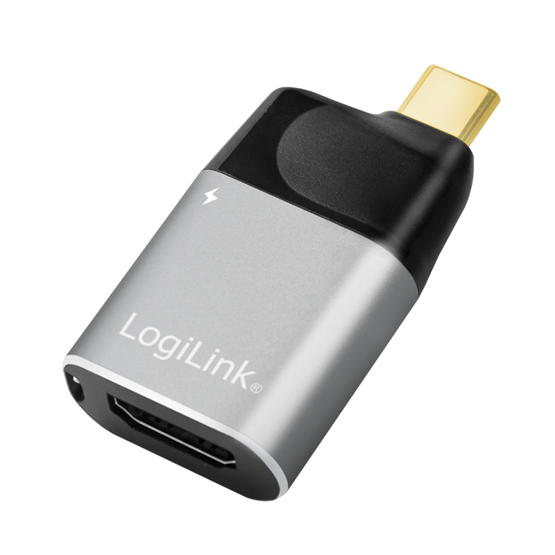 USB 3.2 Gen2 Type-C adapter, C/M to HDMI-A/F+USB-C/F,4K/60 Hz,PD,alu,black/grey — 1