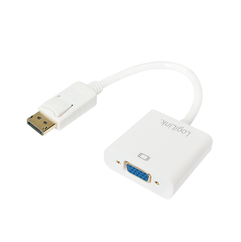 DisplayPort cable, DP/M to HD15/F, 1080p, white, 0.15 m