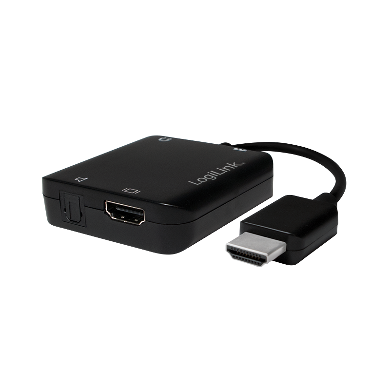 HDMI audio extractor, A/M to A/F+3.5mm/F+ODT, 2CH/5.1CH, black, 0.1 m