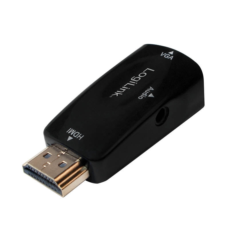 HDMI adapter, A/M to VGA/F + 3.5 mm/F, 1080p, black