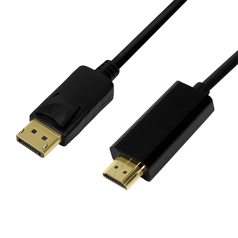 Kabel DisplayPort, wtyk DP–wtyk HDMI-A, 4K/30 Hz, czarny, 1 m