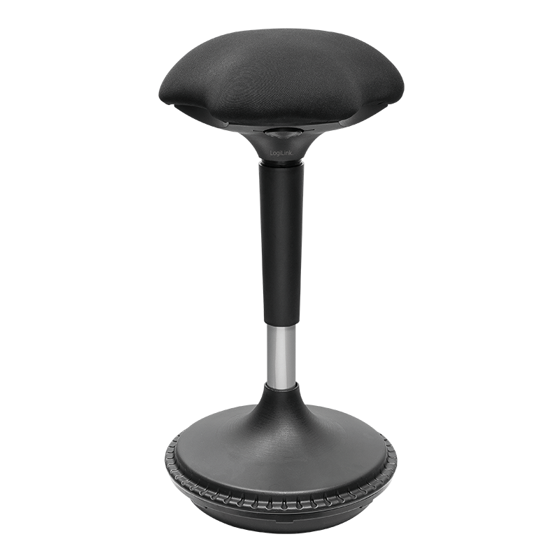 Height adjustable wobble stool for sit-stand desk with movable seat — 1