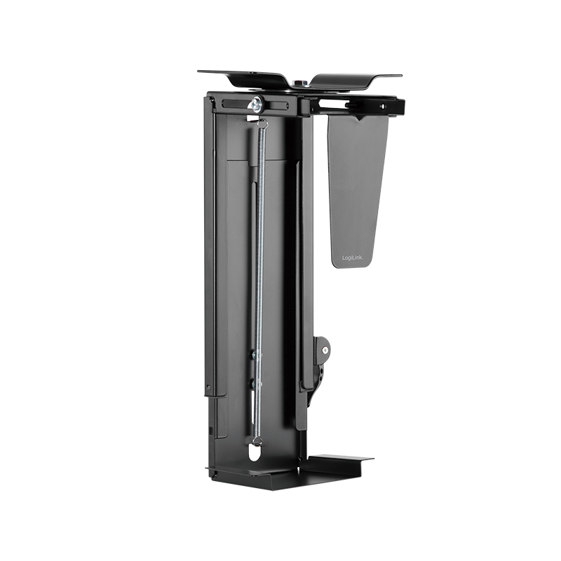Uchwyt do komputera, do 10 kg, wys.: 300–510 mm, szer.: 88–203 mm, obrotowy, montaż pod biurkiem, czarny
