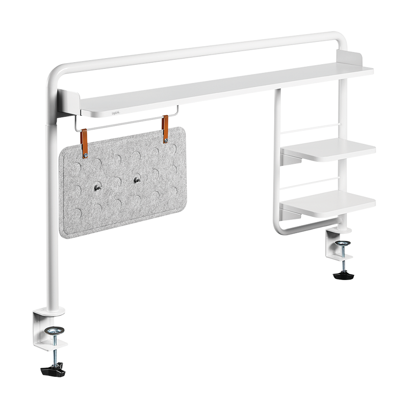 Clamp-on desktop tray, 1161 x 218 x 757 mm, white