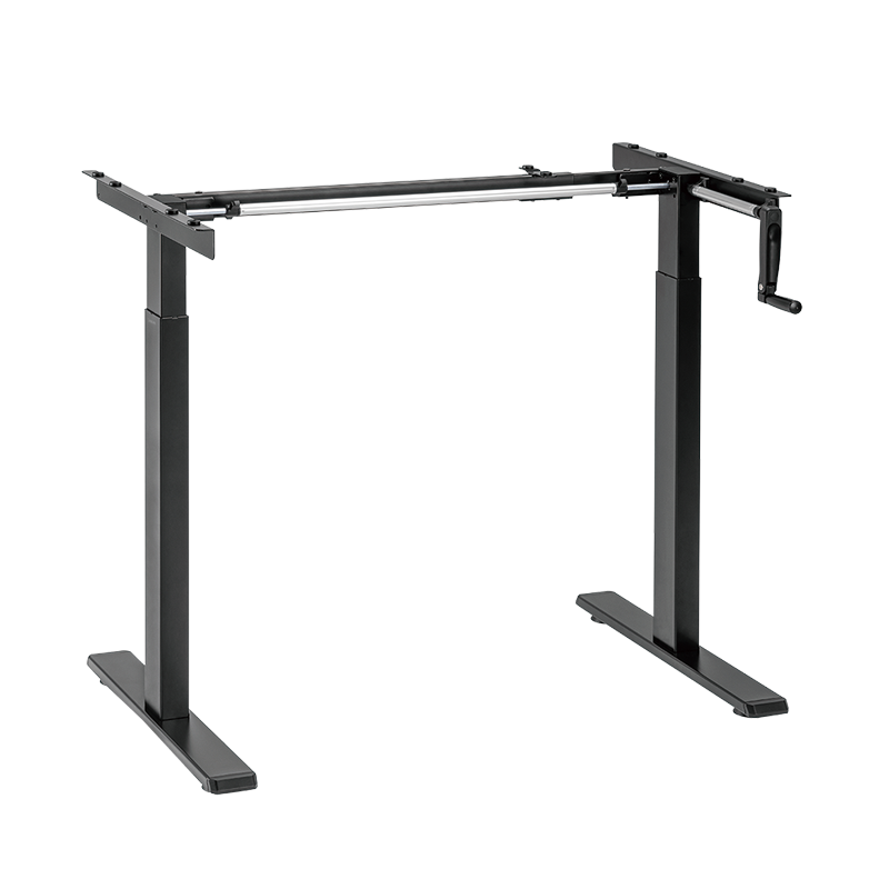 Manually adjustable sit-stand desk frame, 700–1180 mm, black — 1