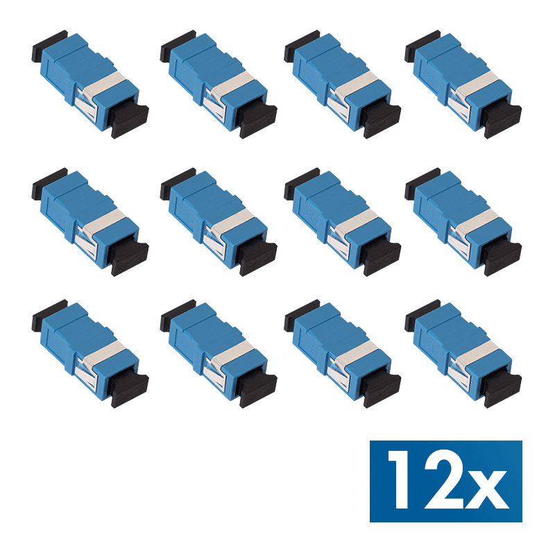 Fiber Adapter SC Simplex, 12 pieces, without flange, blue (OS2) — 1