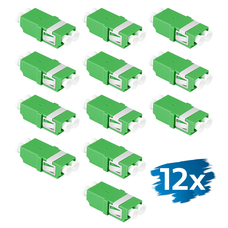 Fiber Adapter LC Duplex, 12 pieces, without flange, green (OS2)