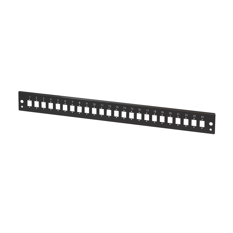 Front panel 24 x LC-Duplex or SC-Simplex for fiber optic patch panel, black