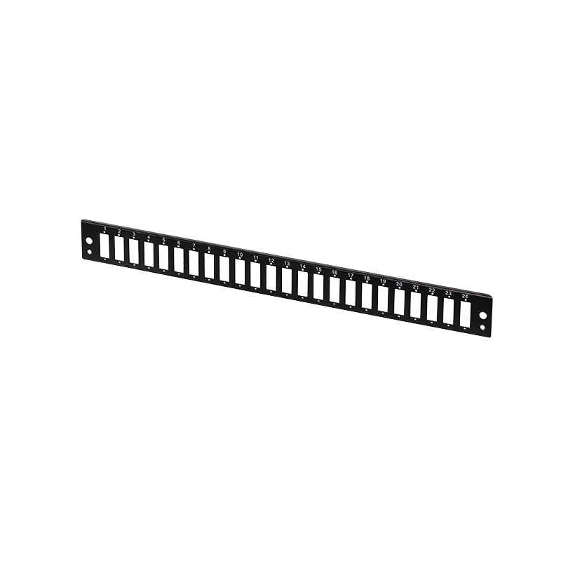 Front panel 24 x SC-Duplex or LC-Quad for fiber optic patch panel, black
