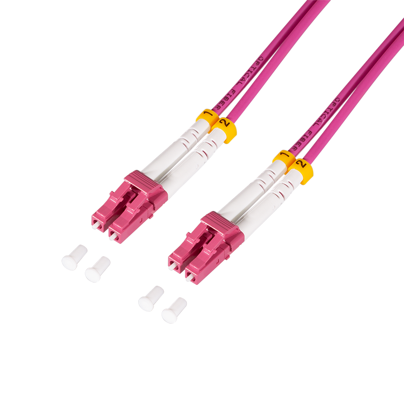 Steel armored fiber patch cable OM4, Duplex LC/UPC - LC/UPC, 5.0 m