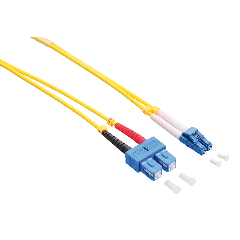 Fiber duplex patch cable, OS2, 9/125µ, LC-SC, yellow, 5 m