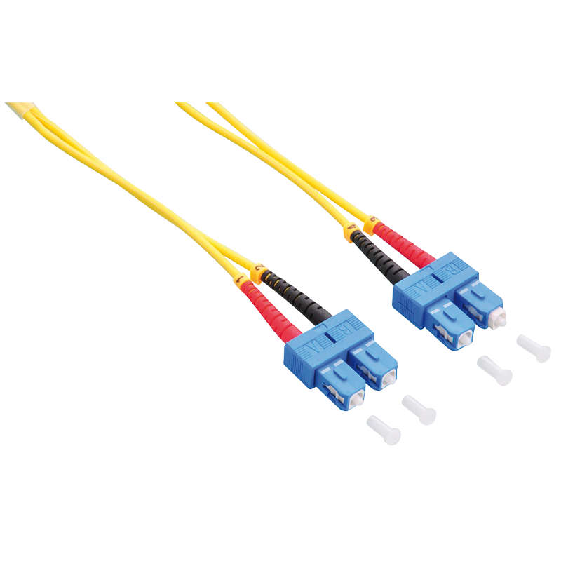 Fiber duplex patch cable, OS2, 9/125µ, SC-SC, yellow, 3 m