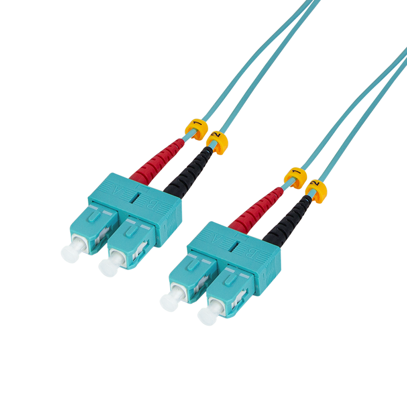 Fiber duplex patch cable, OM3, 50/125µ, SC-SC, aqua, 3 m